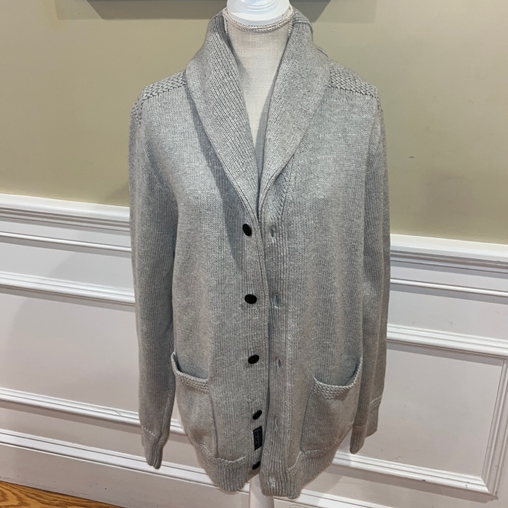 Polo Ralph Lauren Grey Shawl-neck Cardigan Sweater